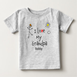 Camiseta De Bebé Chicos curados que amo a mi abuelo Baby Tee