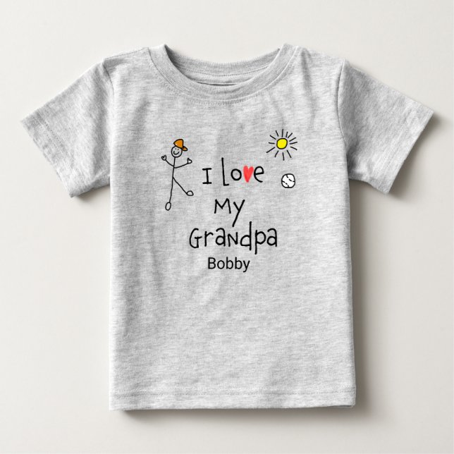 Camiseta De Bebé Chicos curados que amo a mi abuelo Baby Tee (Anverso)