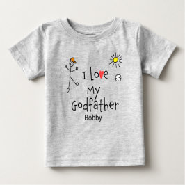 Camiseta De Bebé Chicos curados que amo a mi padrino Baby Tee