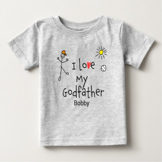 Camiseta De Bebé Chicos curados que amo a mi padrino Baby Tee