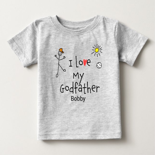 Camiseta De Bebé Chicos curados que amo a mi padrino Baby Tee (Anverso)