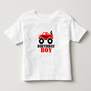 Camiseta De Bebé Chicos de Camión Monstruo Edad Cumpleaños