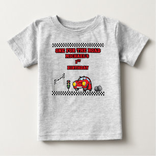CAMISETA DE BEBÉ CHICOS GRIS OSCURO UNO PARA EL CAMINO 1ER CUMPLEAÑ