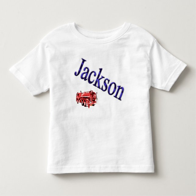 Camiseta De Bebé Chicos Llamados Jackson Logo Azul Nombre, (Anverso)