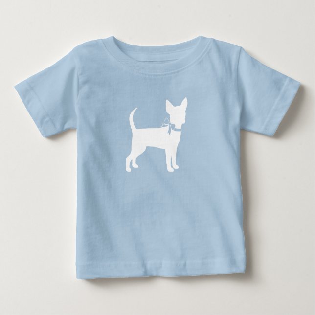 Camiseta De Bebé Chihuahua Perro Baby Shower Blue Boy (Anverso)