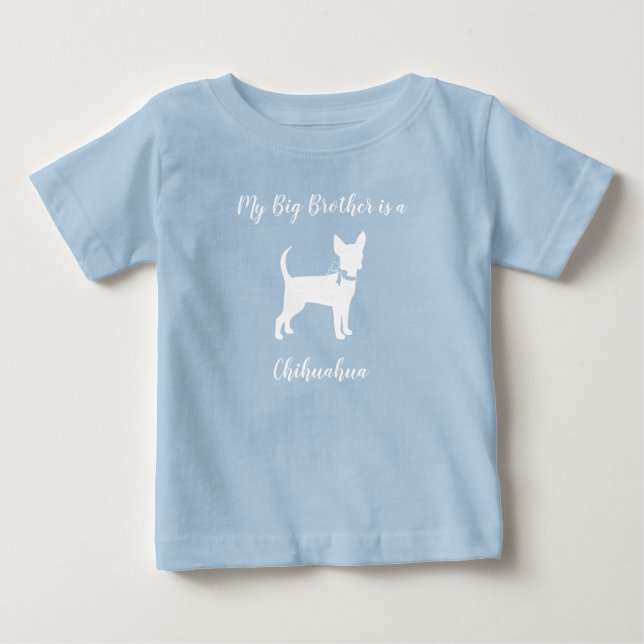 Camiseta De Bebé Chihuahua Perro Baby Shower Blue Boy (Anverso)