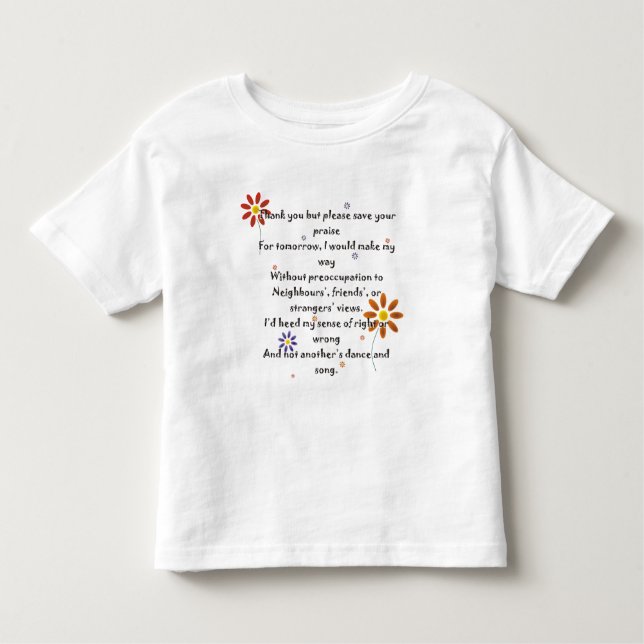 Camiseta De Bebé Child T - Poema de elogio (Anverso)