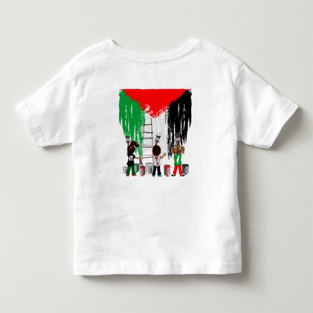 Camiseta De Bebé Children of Gaza Painting Palestine Flag  (Reverso)