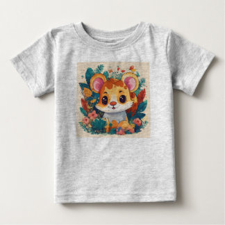 Camiseta De Bebé Children's playful animal project t-shirt, vector.