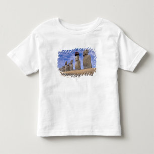 Camiseta De Bebé Chile, Isla de Pascua. Los 15 Moais en Ahu