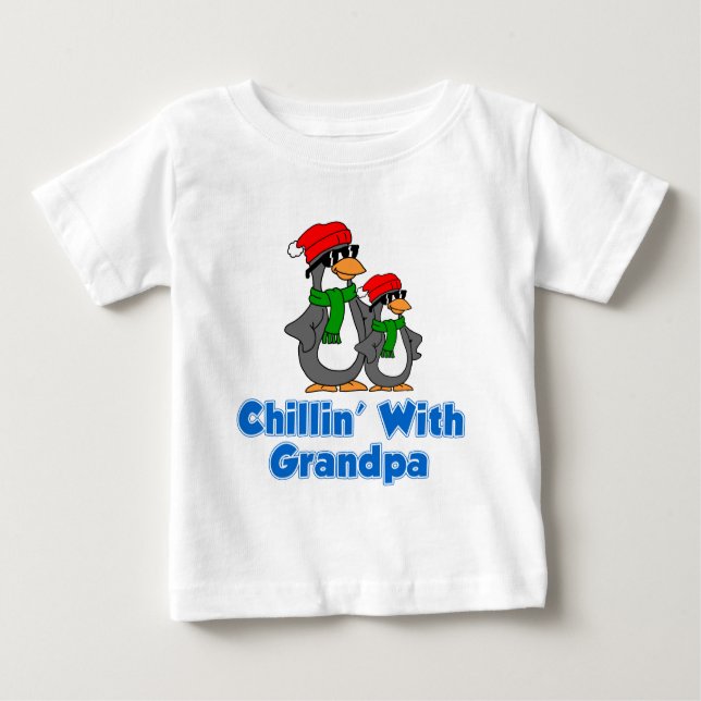 Camiseta De Bebé Chillin' con el abuelo (Anverso)