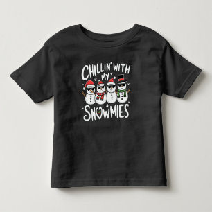 Camiseta De Bebé Chillin' Con Mis Snowmies Navidades De Snowman