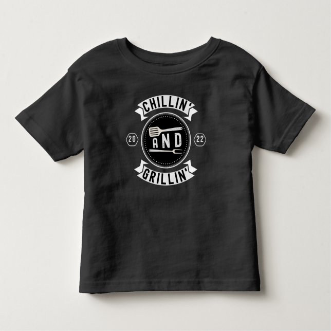 Camiseta De Bebé Chillin y Grillin Funny Outdoor Summer BBQ (Anverso)