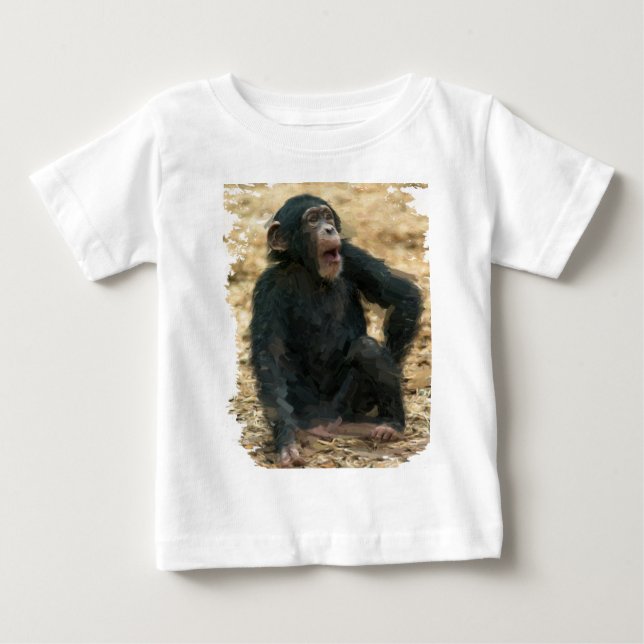 Camiseta De Bebé Chimpancé de bebé barato en el arte del juego (Anverso)