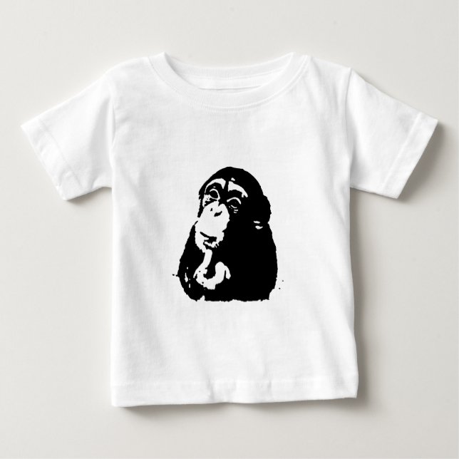Camiseta De Bebé Chimpancé de pensamiento de arte pop (Anverso)