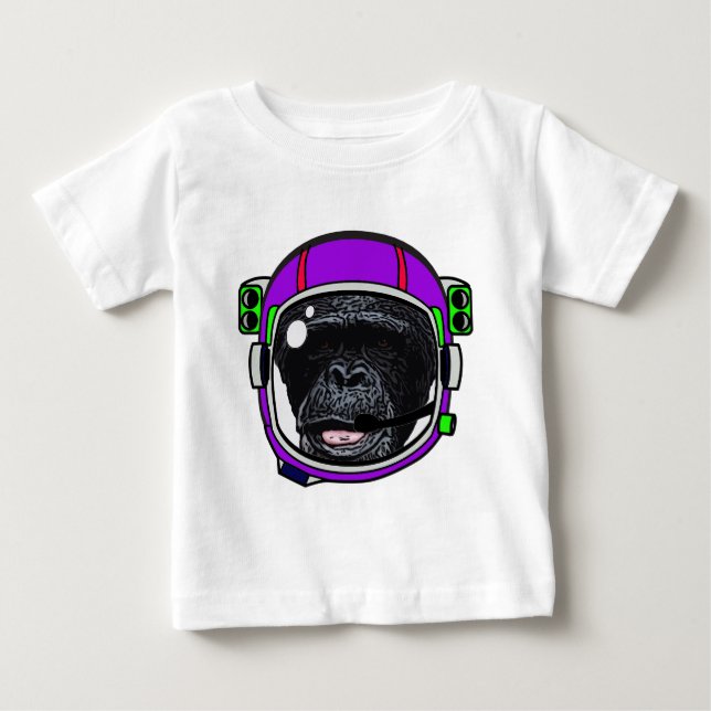 Camiseta De Bebé Chimpancé espacial (Anverso)