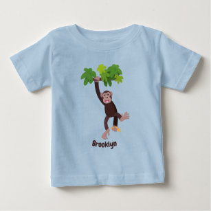 Camiseta De Bebé Chimpancé lindo en personalizado colgante de la ju