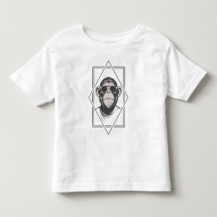 Camiseta De Bebé Chimpancé Retro-Chic Diamante – La Geometría se En