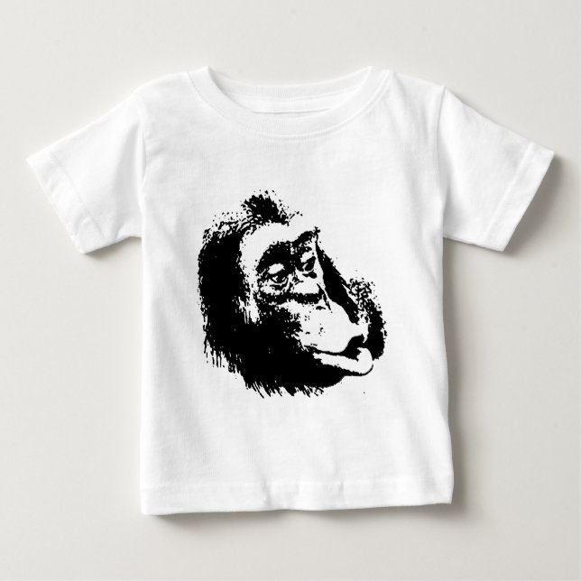 Camiseta De Bebé Chimpanzee divertido de Pop Art (Anverso)