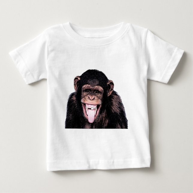 Camiseta De Bebé Chimpanzee Tongue (Anverso)