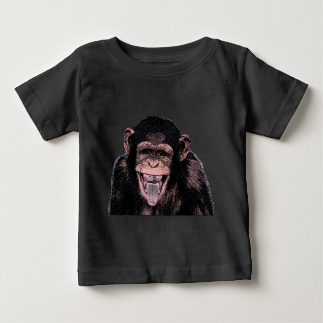 Camiseta De Bebé Chimpanzee Tongue (Anverso)