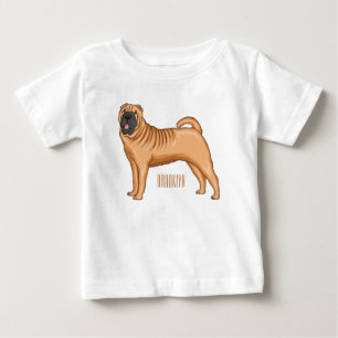 Camiseta De Bebé Chinese Shar-Pei dog cartoon illustration