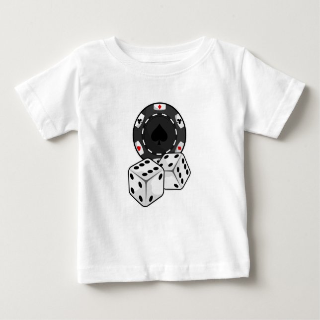 Camiseta De Bebé Chip y dados para Poker (Anverso)