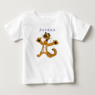Camiseta De Bebé chispa de cuerpo divertida, tigre de gato.