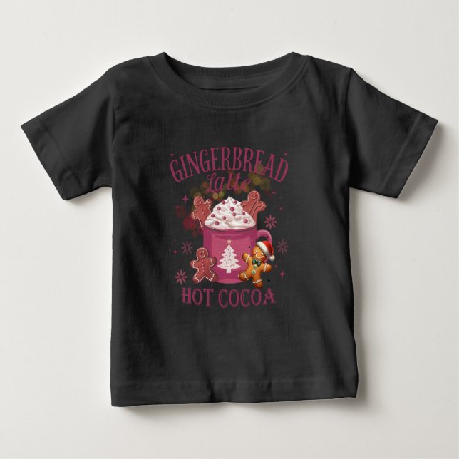 Camiseta De Bebé Chocolate caliente de jengibre Navidad (Anverso)