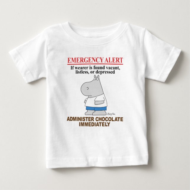 Camiseta De Bebé CHOCOLATE DE ALERTA DE EMERGENCIA de Boynton (Anverso)