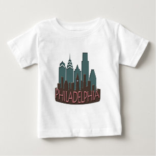 Camiseta De Bebé Chocolate del newwave del horizonte de Philly