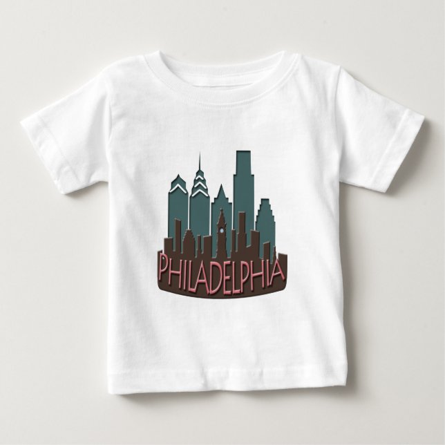 Camiseta De Bebé Chocolate del newwave del horizonte de Philly (Anverso)