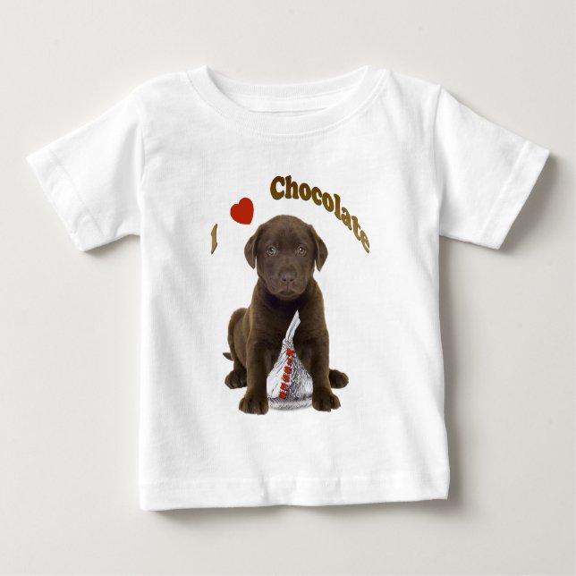 Camiseta De Bebé Chocolate Lab I Love Chocolate Kiss (Anverso)