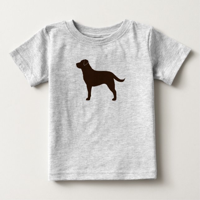 Camiseta De Bebé Chocolate Labrador Recuperador Silhouette Perro Ma (Anverso)