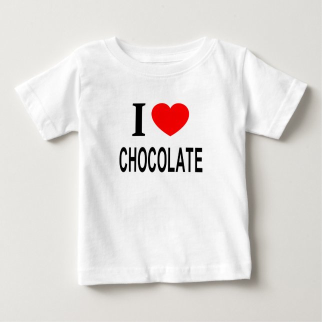 CAMISETA DE BEBÉ ❤️ CHOCOLATE ME ENCANTA CHOCOLATE CORAZÓN CHOCOLAT (Anverso)