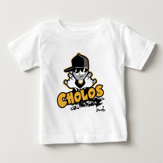 Camiseta De Bebé Cholos por BuDu (Anverso)