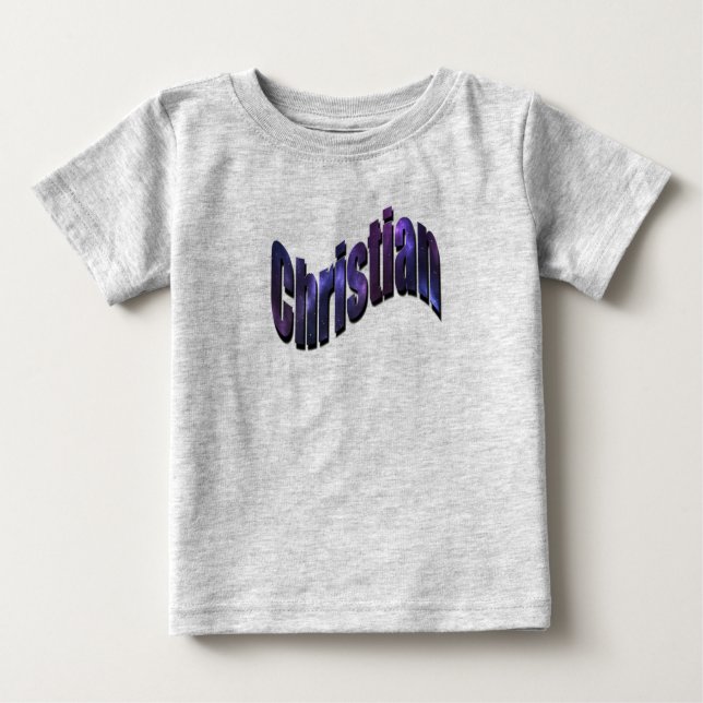 Camiseta De Bebé Christian, Boys, Nombre, Logo, (Anverso)