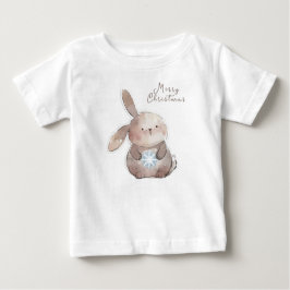 Camiseta De Bebé Christmas Bunny and Snowflake, personalized
