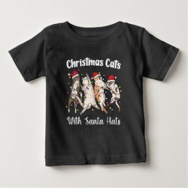 Camiseta De Bebé Christmas Cats with Santa Hats Cute Funny Holiday