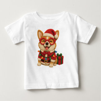 Camiseta De Bebé Christmas Corgi Crochet Look