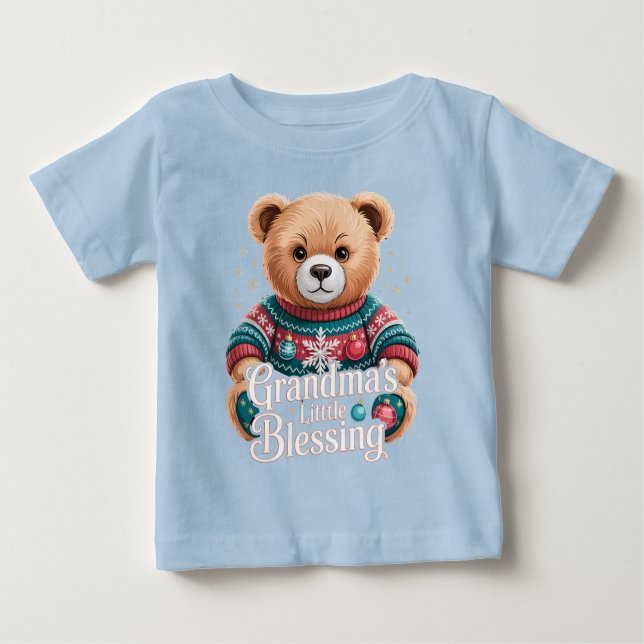 Camiseta De Bebé Christmas Gifts for Grandkids Grandma’s Blessing (Anverso)