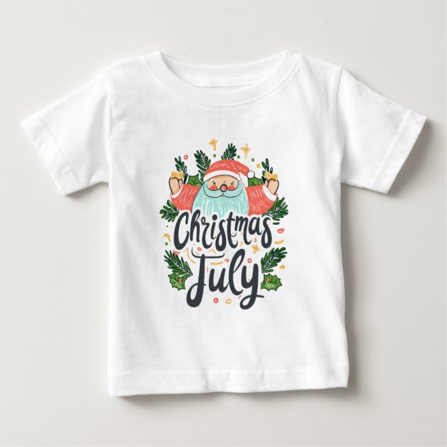 Camiseta De Bebé Christmas in July Fun & Festive Santa Design (Anverso)