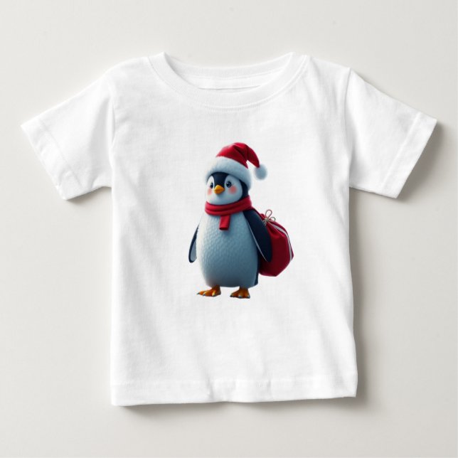 Camiseta De Bebé Christmas penguin (Anverso)
