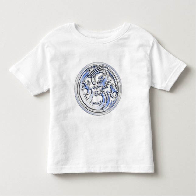 Camiseta De Bebé Chrome style Dragon badge on Carbon Fiber Print (Anverso)