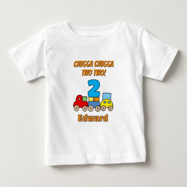 Camiseta De Bebé Chugga Chugga Dos Dos Cumpleaños Tren 2 (Anverso)