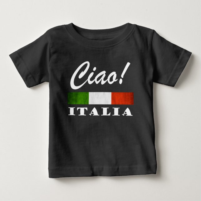 Camiseta De Bebé ¡Ciao! Bandera roja blanca verde de Italia (Anverso)