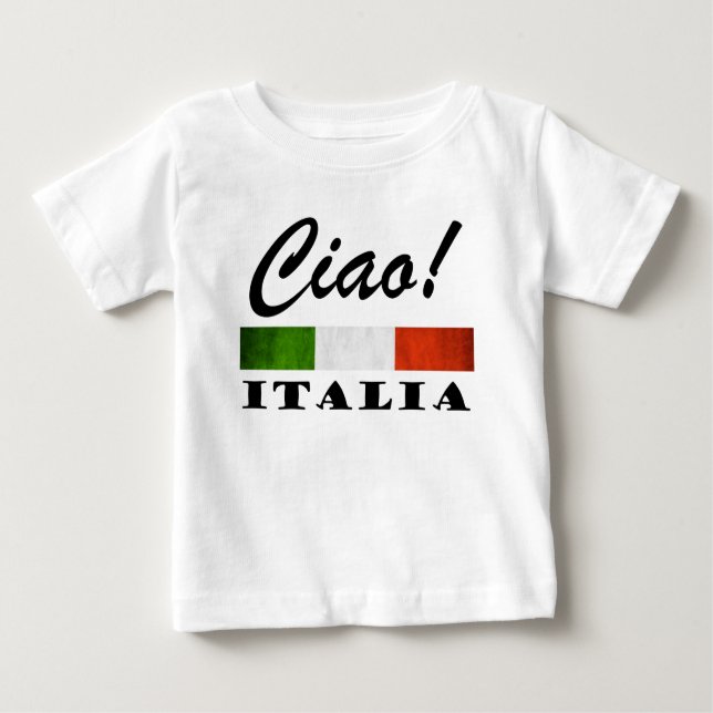 Camiseta De Bebé ¡Ciao! Bandera roja blanca verde de Italia (Anverso)