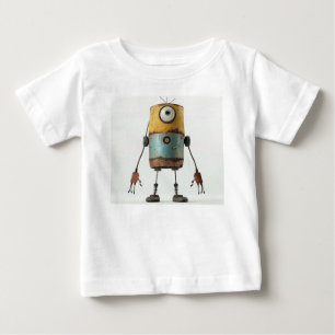 Camiseta De Bebé Cíclopas Azules Amarillas Droid - Tin Retro Can Bo