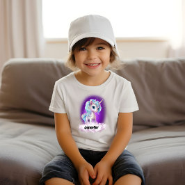 Camiseta De Bebé Cielo morado, nubes, estrellas y nombre personal d