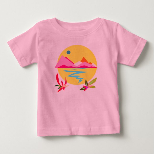 Camiseta De Bebé Cielo rosa (Anverso)